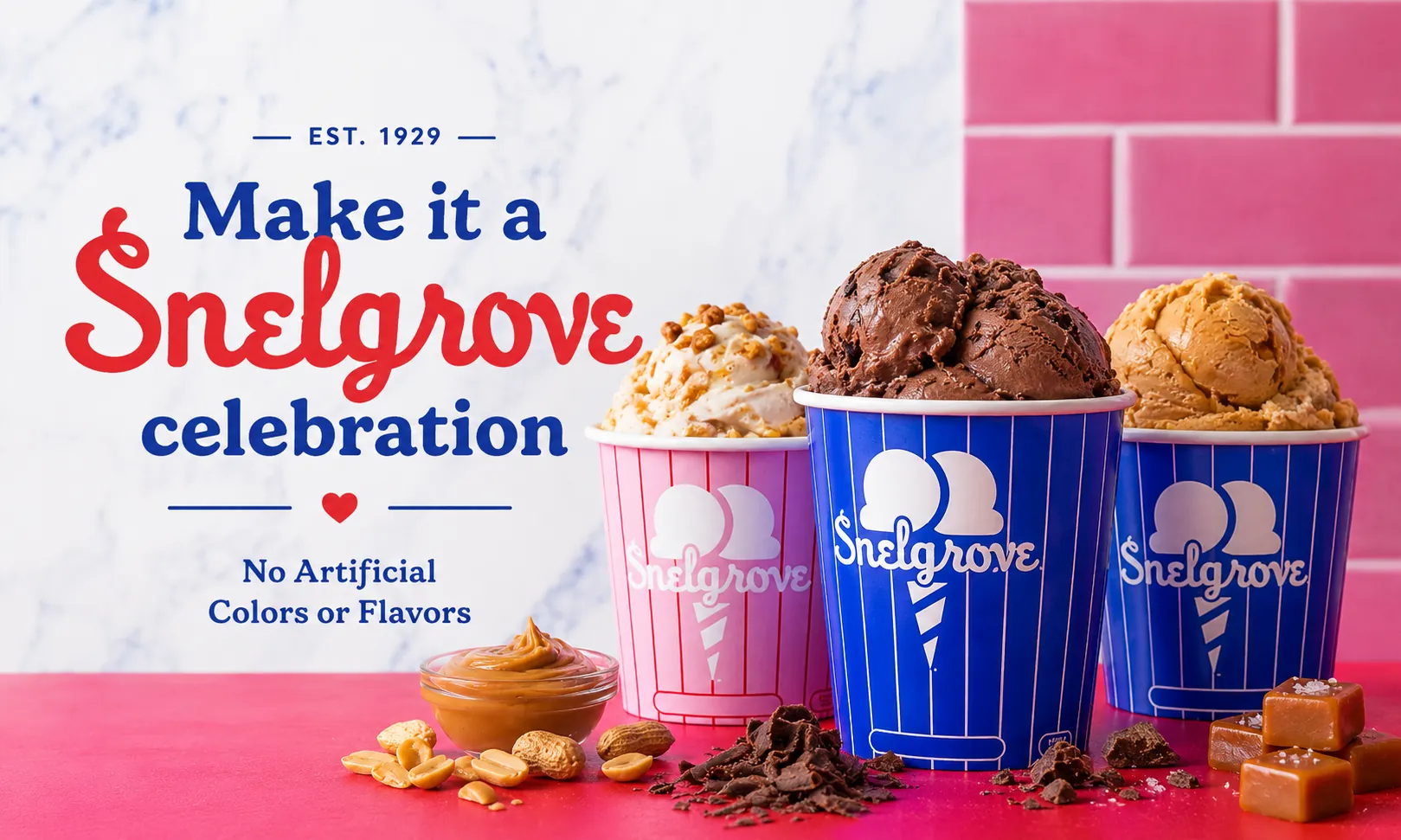 Make it a Snelgrove Celebration — classic ice cream for birthdays, ballgames, family nights, and office wins