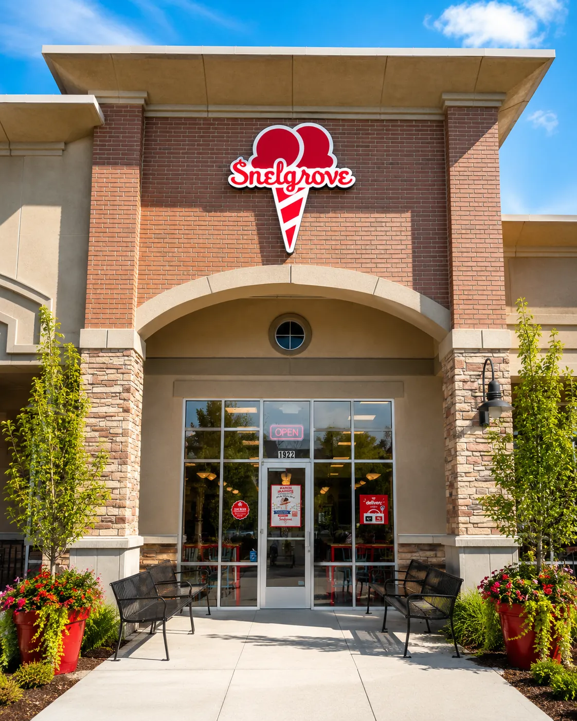A Snelgrove Ice Cream scoop shop storefront