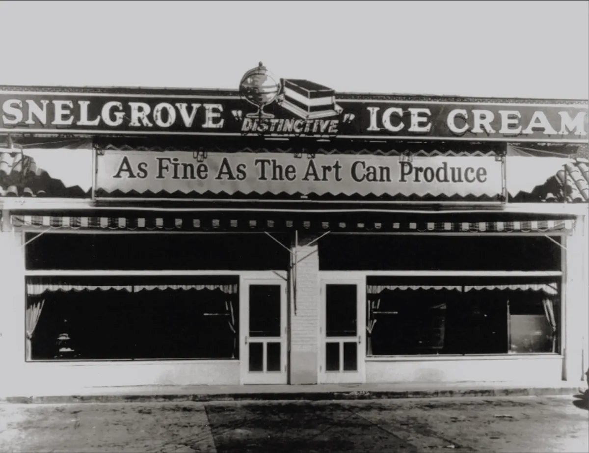 Historic Snelgrove "Distinctive" Ice Cream storefront — As Fine As The Art Can Produce