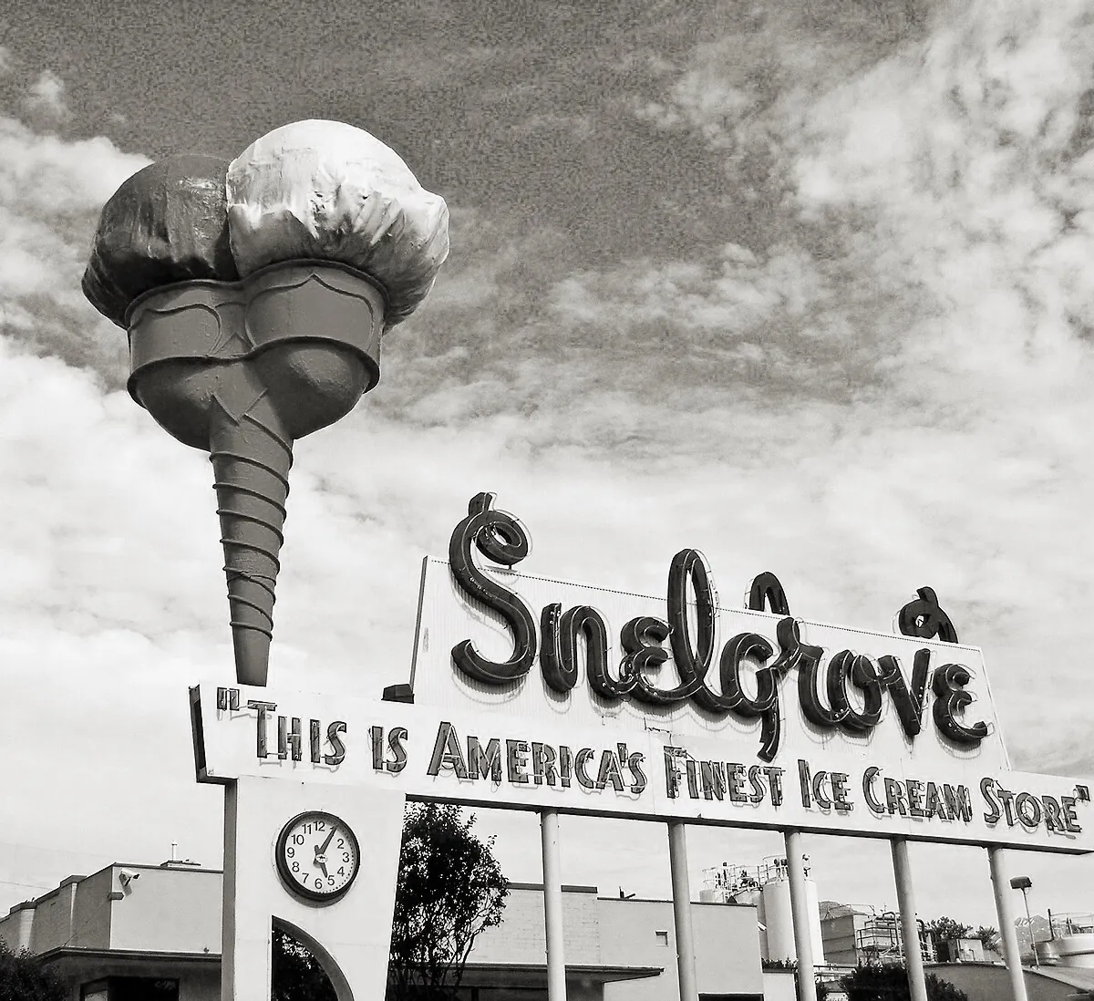 Historic Snelgrove Ice Cream storefront, circa 1940s