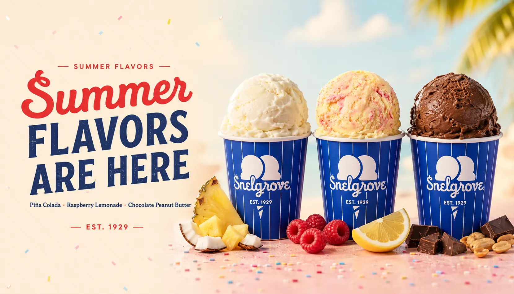 Summer flavors are here — Piña Colada, Raspberry Lemonade, and Chocolate Peanut Butter